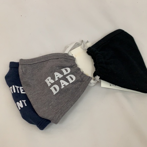 Face Masks For Mom & Dad 3 Piece Set One‎ Size Cloth Black Gray Navy NWT - Picture 2 of 4